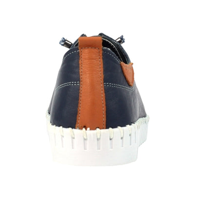Navy - Lifestyle - Lunar Womens-Ladies Flamborough Leather Shoes