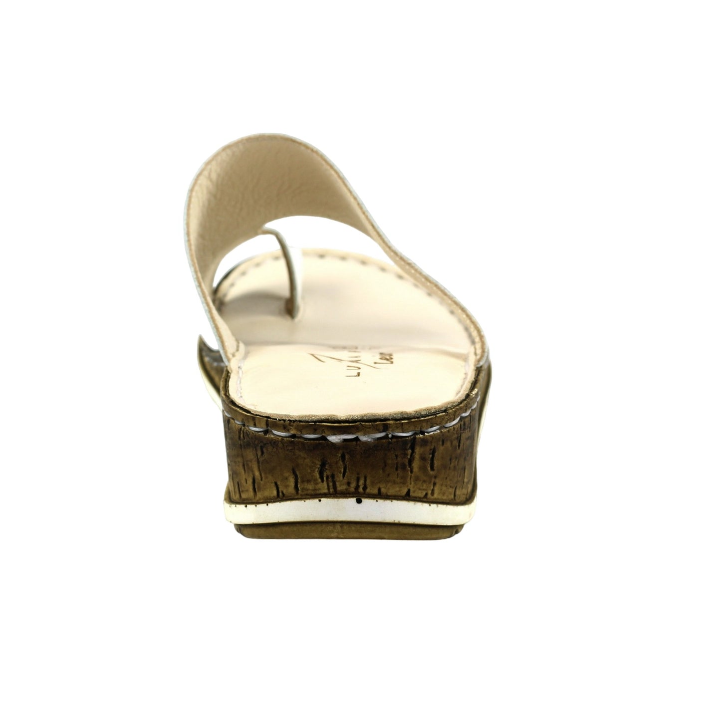 White - Back - Lunar Womens-Ladies Shore Leather Sandals
