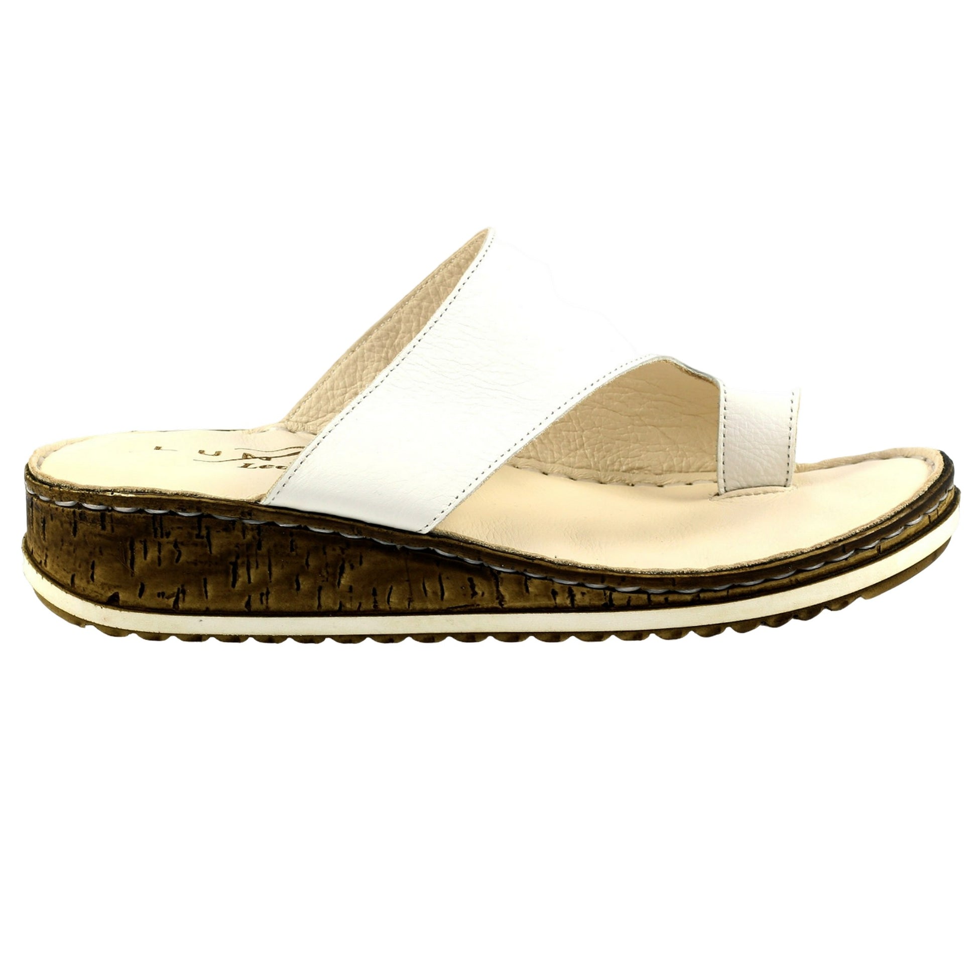 White - Lifestyle - Lunar Womens-Ladies Shore Leather Sandals