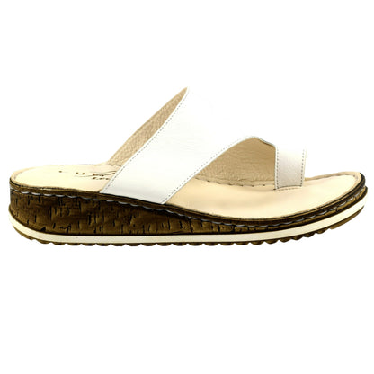 White - Lifestyle - Lunar Womens-Ladies Shore Leather Sandals