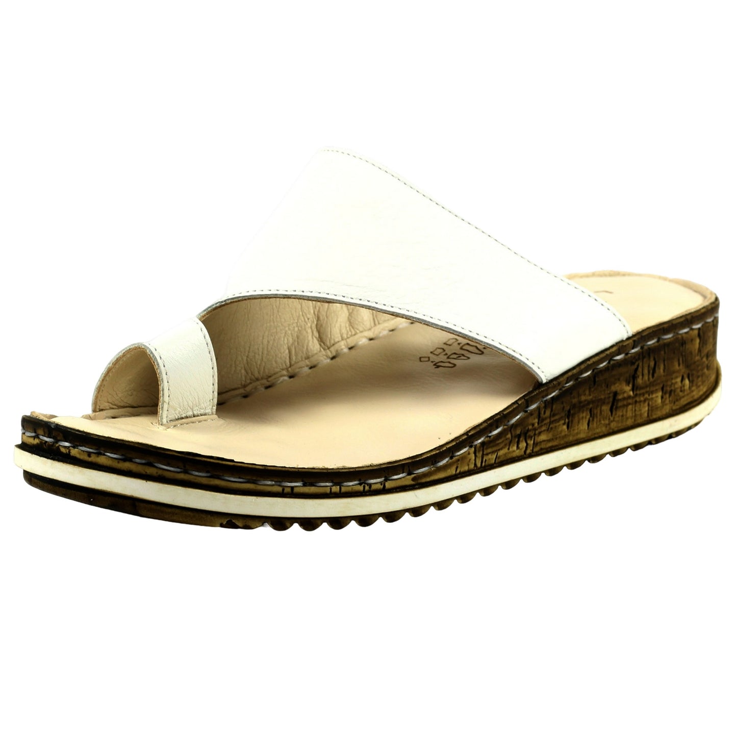 White - Pack Shot - Lunar Womens-Ladies Shore Leather Sandals