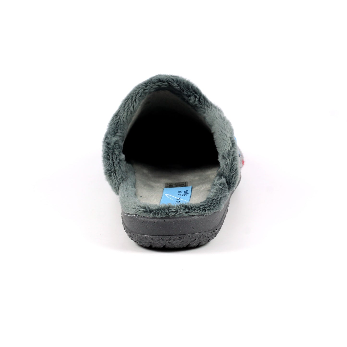 Grey - Back - Lunar Womens-Ladies Bruna Hearts Slippers