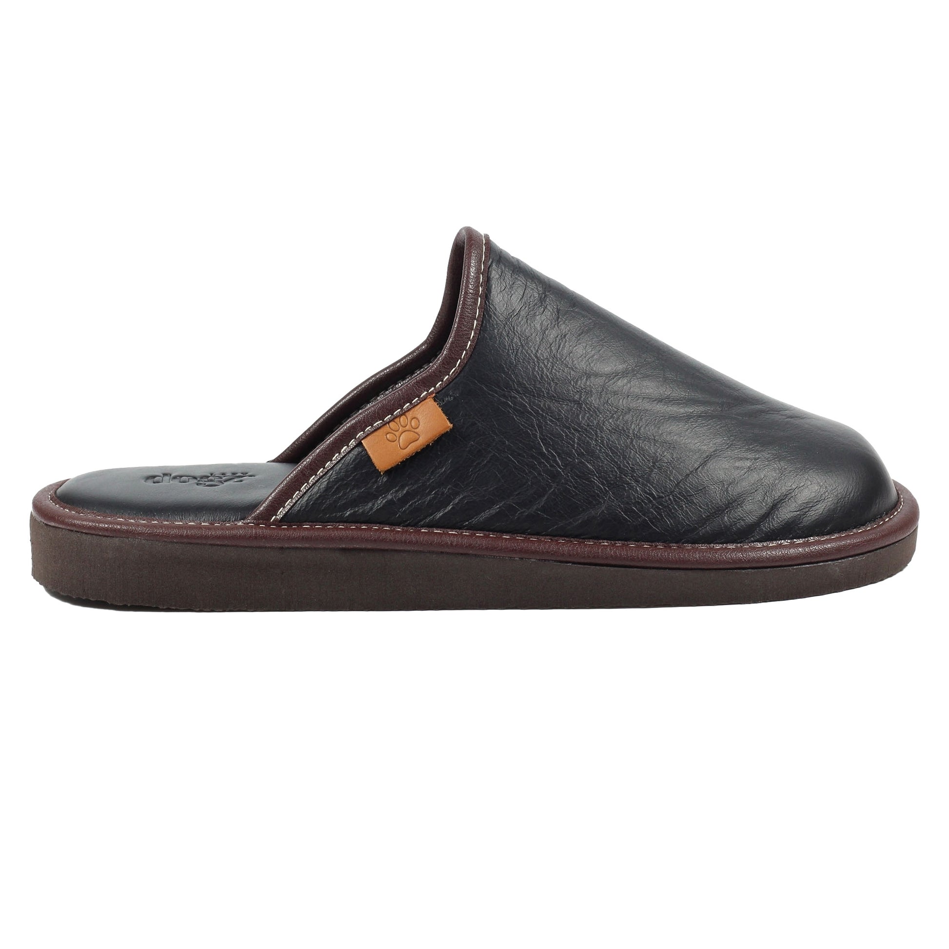 Black - Back - Lazy Dogz Mens Tucker Slippers