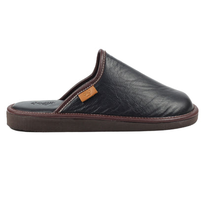 Black - Back - Lazy Dogz Mens Tucker Slippers