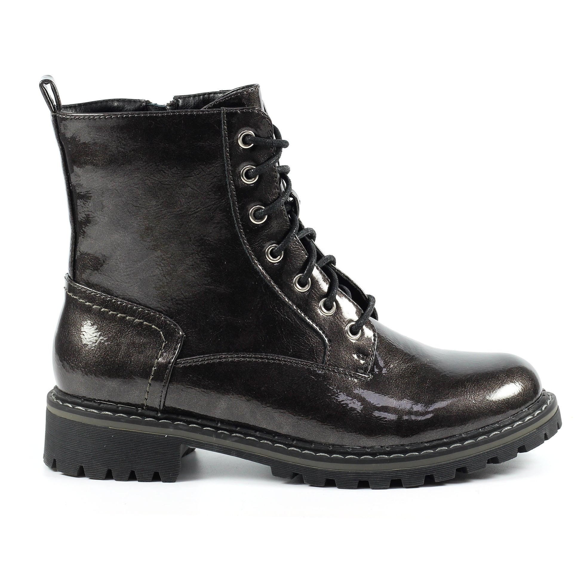 Grey - Side - Lunar Womens-Ladies Nala Ankle Boots