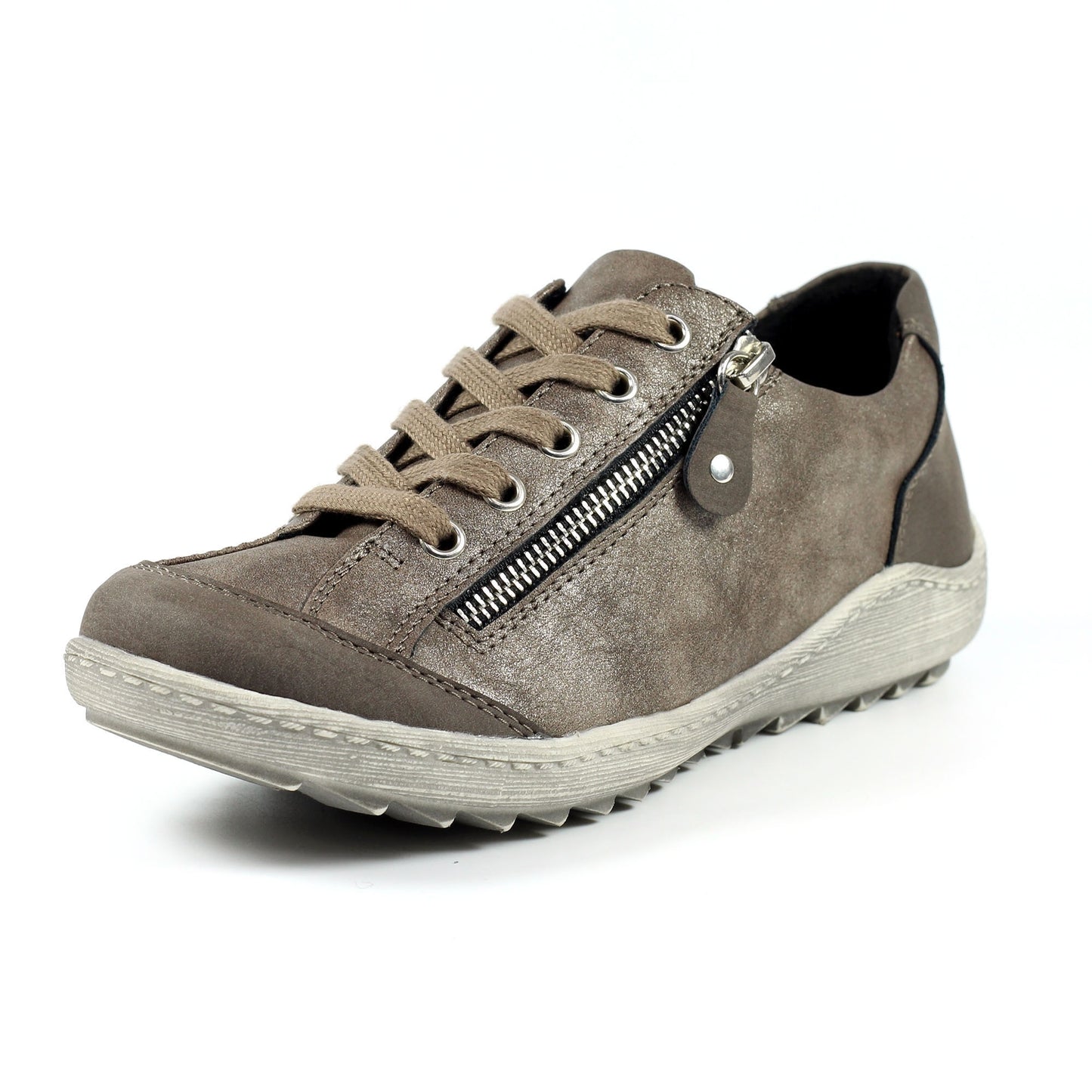 Taupe - Close up - Lunar Womens-Ladies Bianca Trainers