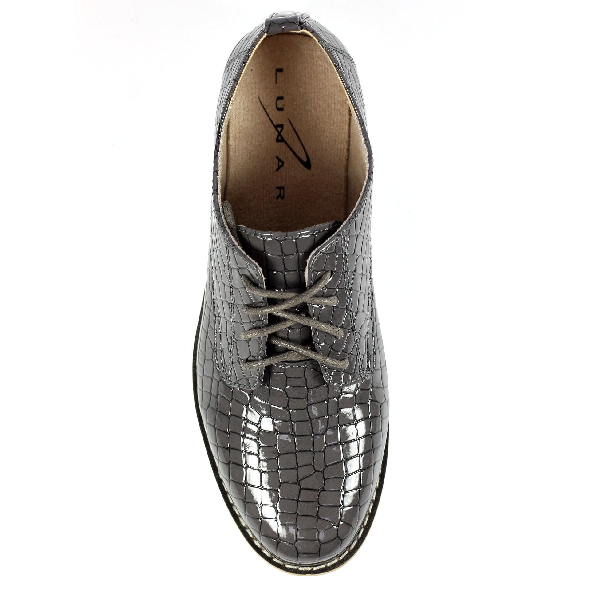 Grey - Pack Shot - Lunar Womens-Ladies Croft Shoes