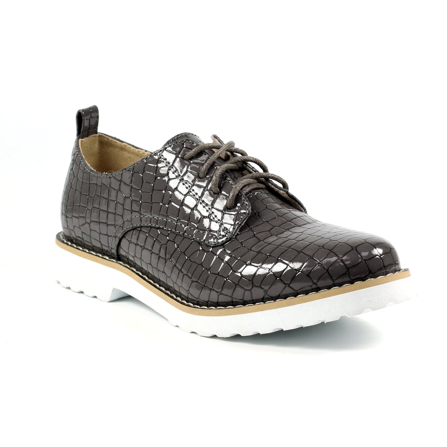 Grey - Front - Lunar Womens-Ladies Croft Shoes