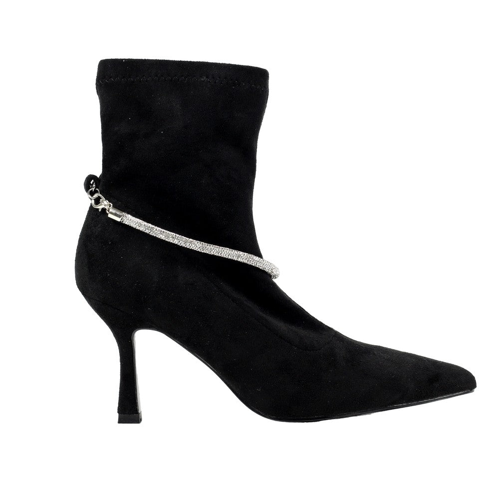 Black - Side - Lunar Womens-Ladies Trenza Ankle Boots