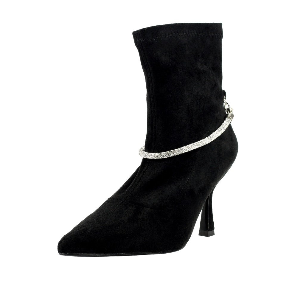 Black - Pack Shot - Lunar Womens-Ladies Trenza Ankle Boots