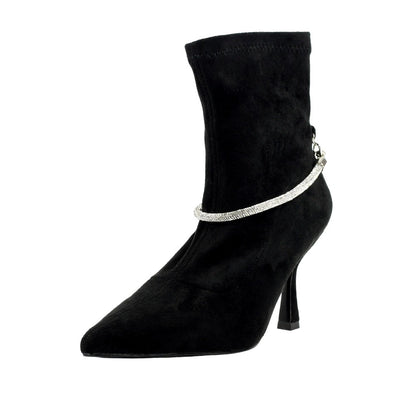 Black - Pack Shot - Lunar Womens-Ladies Trenza Ankle Boots