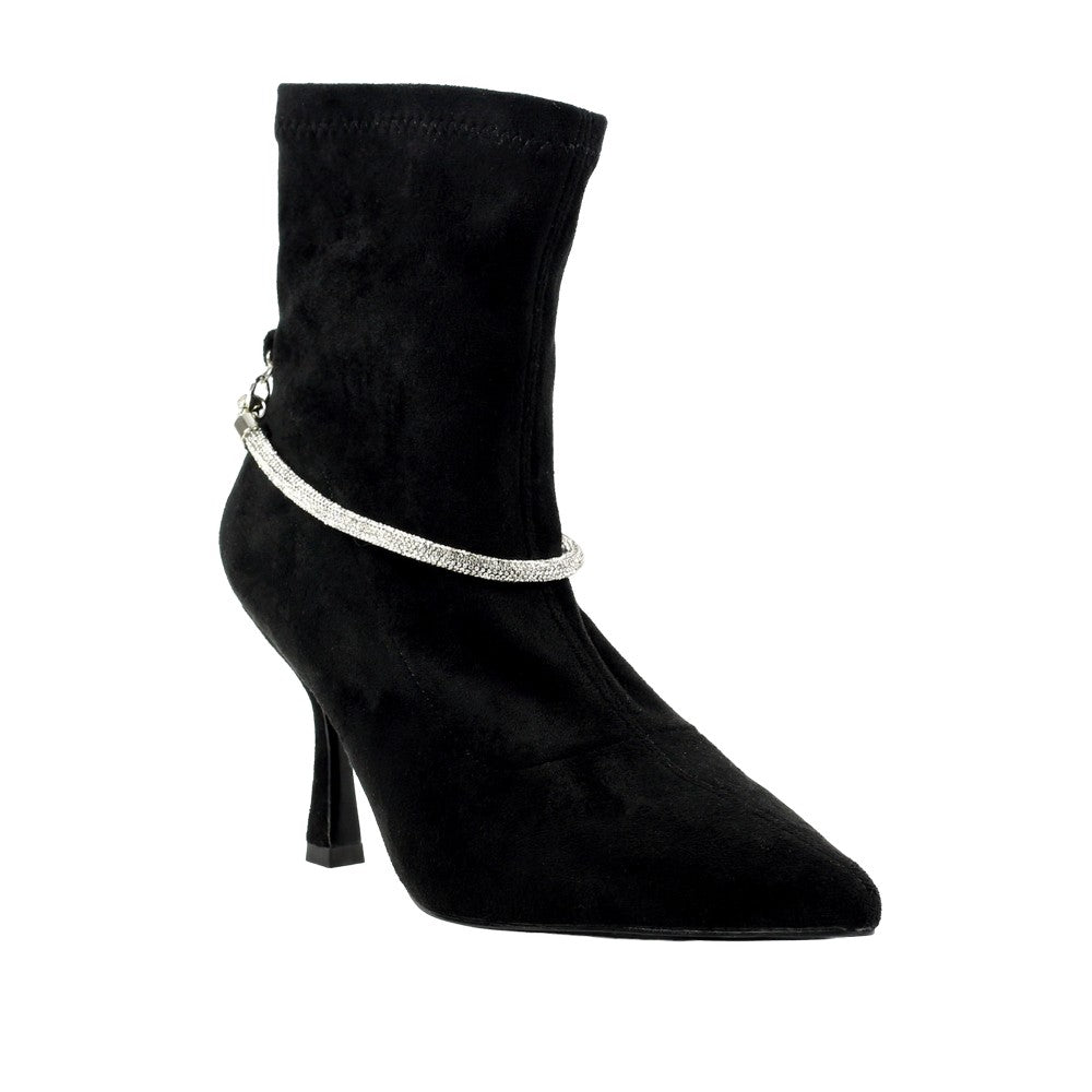 Black - Front - Lunar Womens-Ladies Trenza Ankle Boots
