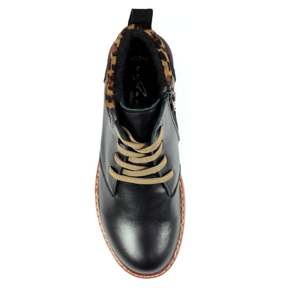 Black - Pack Shot - Lunar Womens-Ladies Portman Leather Boots