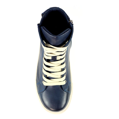 Blue - Pack Shot - Lunar Womens-Ladies Danube Leather Boots