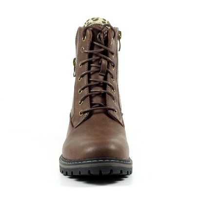 Brown - Close up - Lunar Womens-Ladies Nevada Ankle Boots