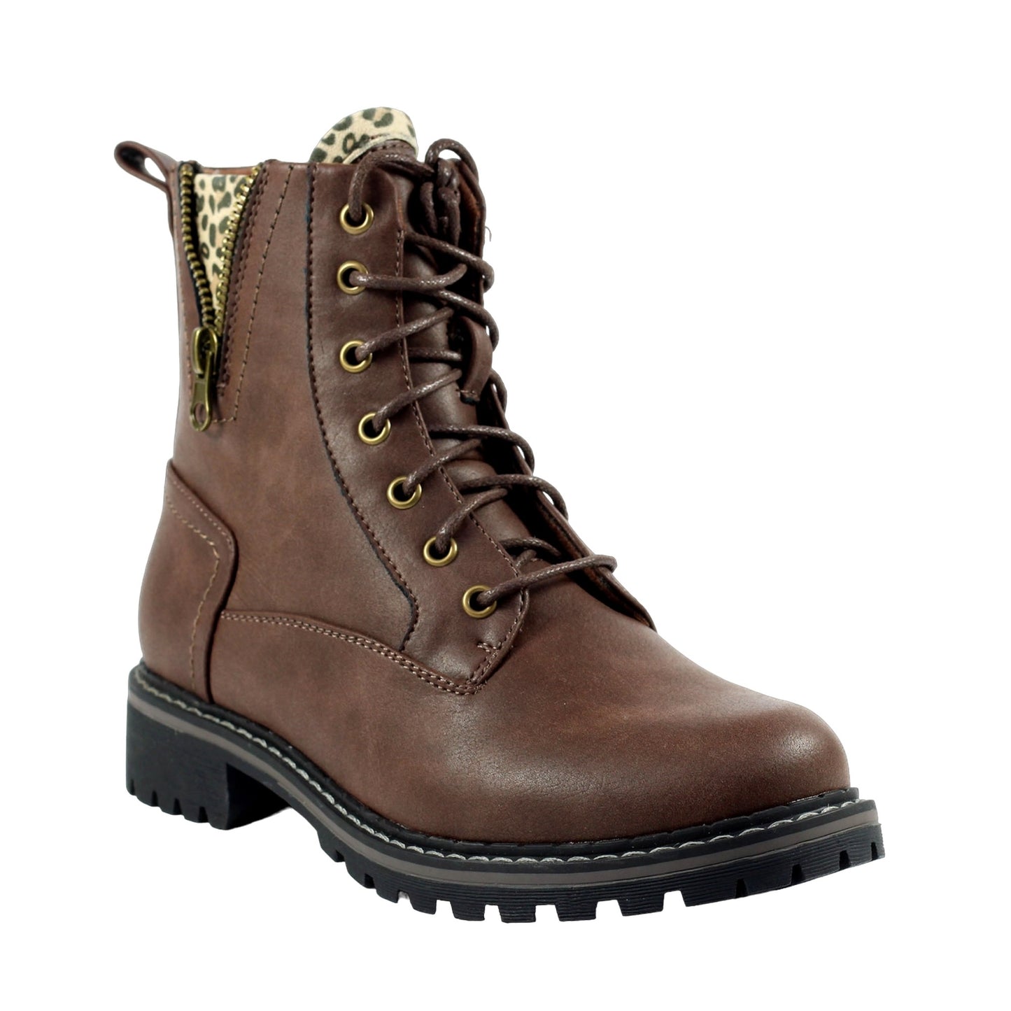 Brown - Front - Lunar Womens-Ladies Nevada Ankle Boots