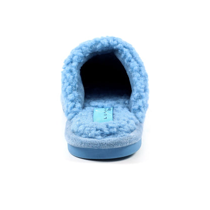 Blue - Back - Lunar Womens-Ladies Muscat Slippers