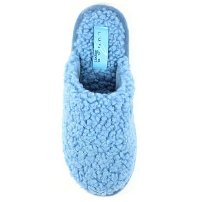 Blue - Pack Shot - Lunar Womens-Ladies Muscat Slippers