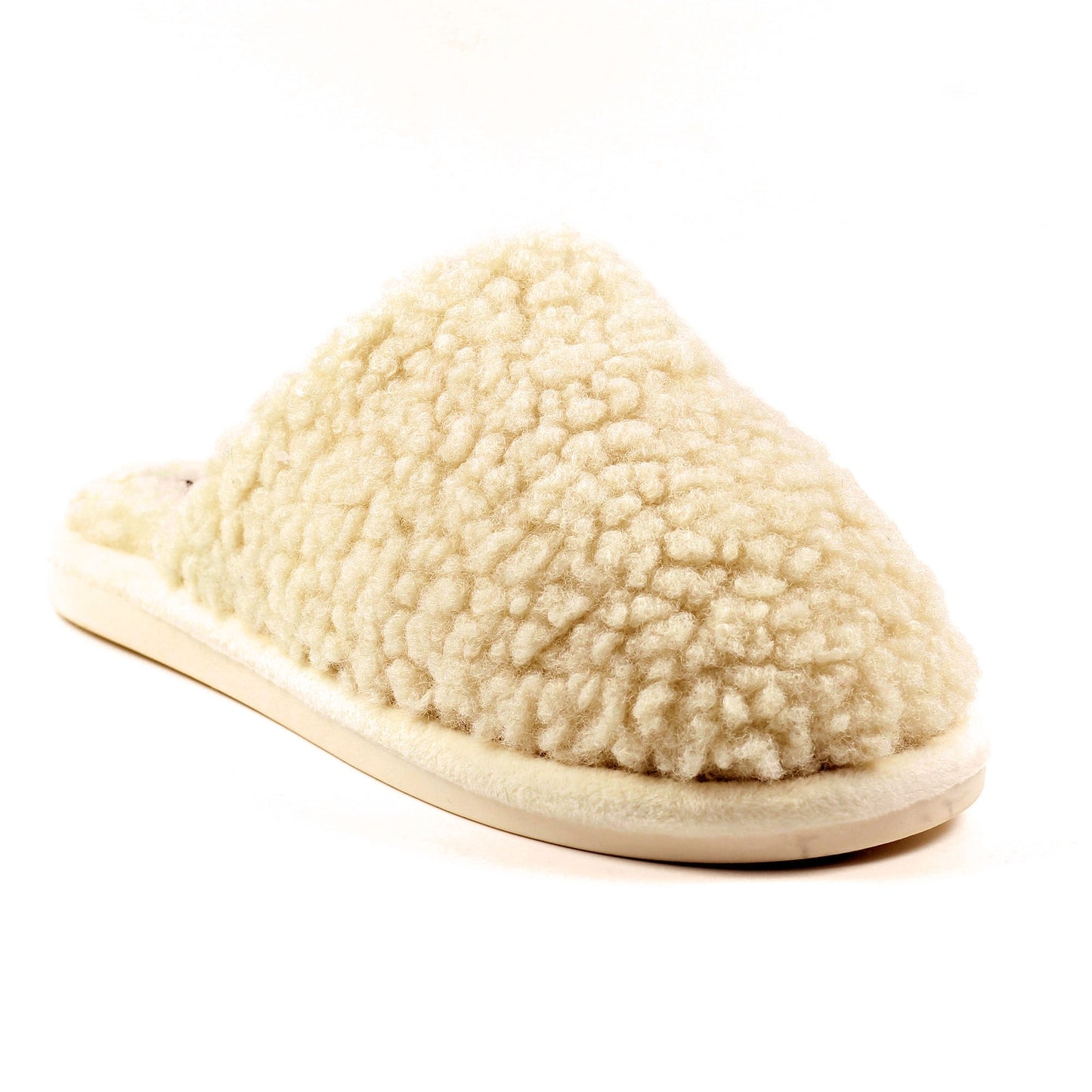 Cream - Front - Lunar Womens-Ladies Muscat Slippers