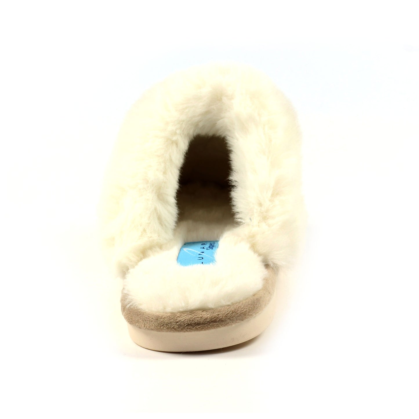 Beige - Back - Lunar Womens-Ladies Nika Slippers