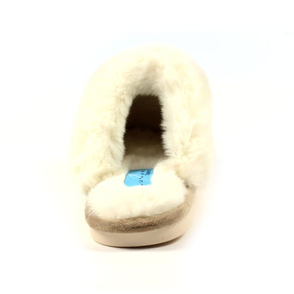 Beige - Back - Lunar Womens-Ladies Nika Slippers