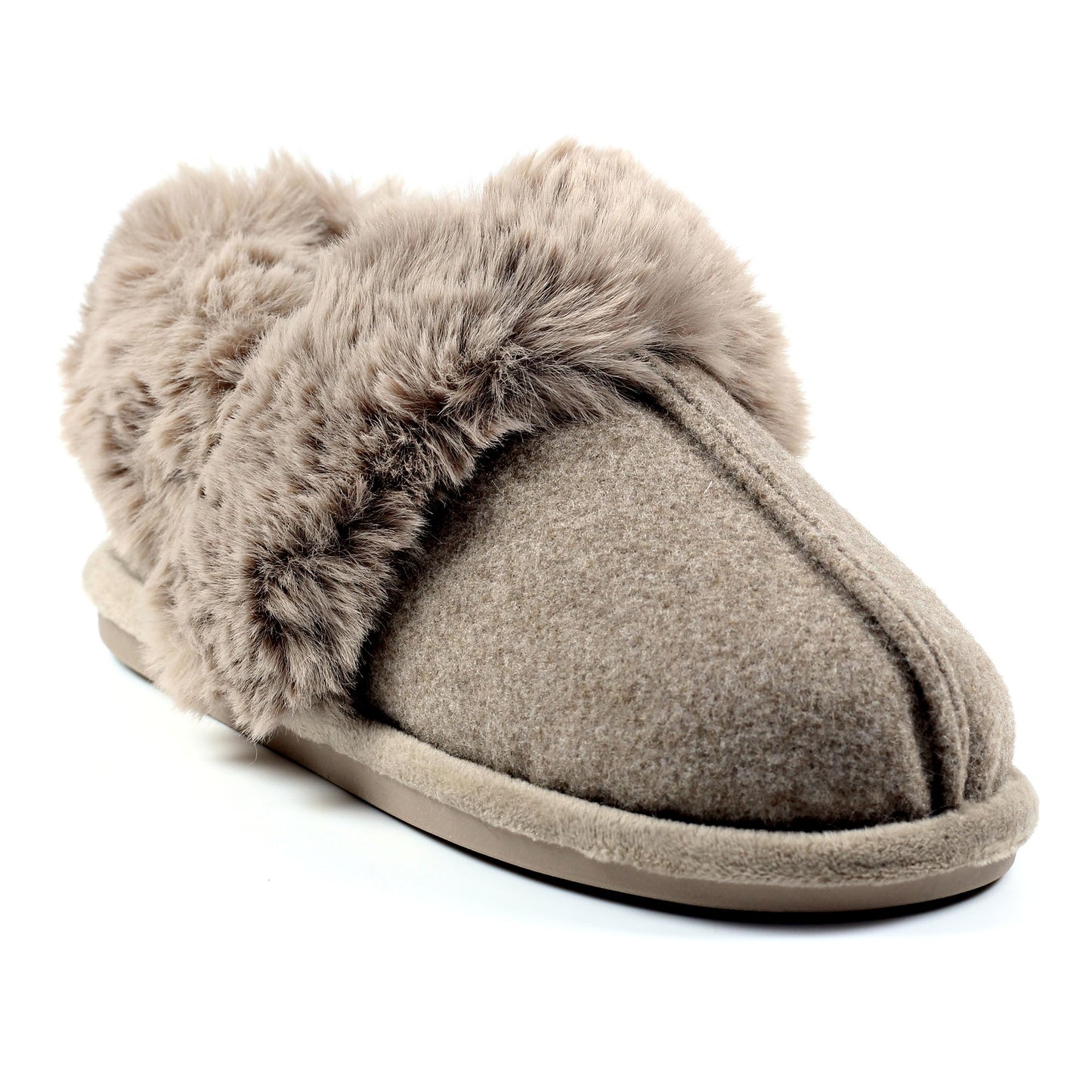 Taupe - Front - Lunar Womens-Ladies Ember Slippers