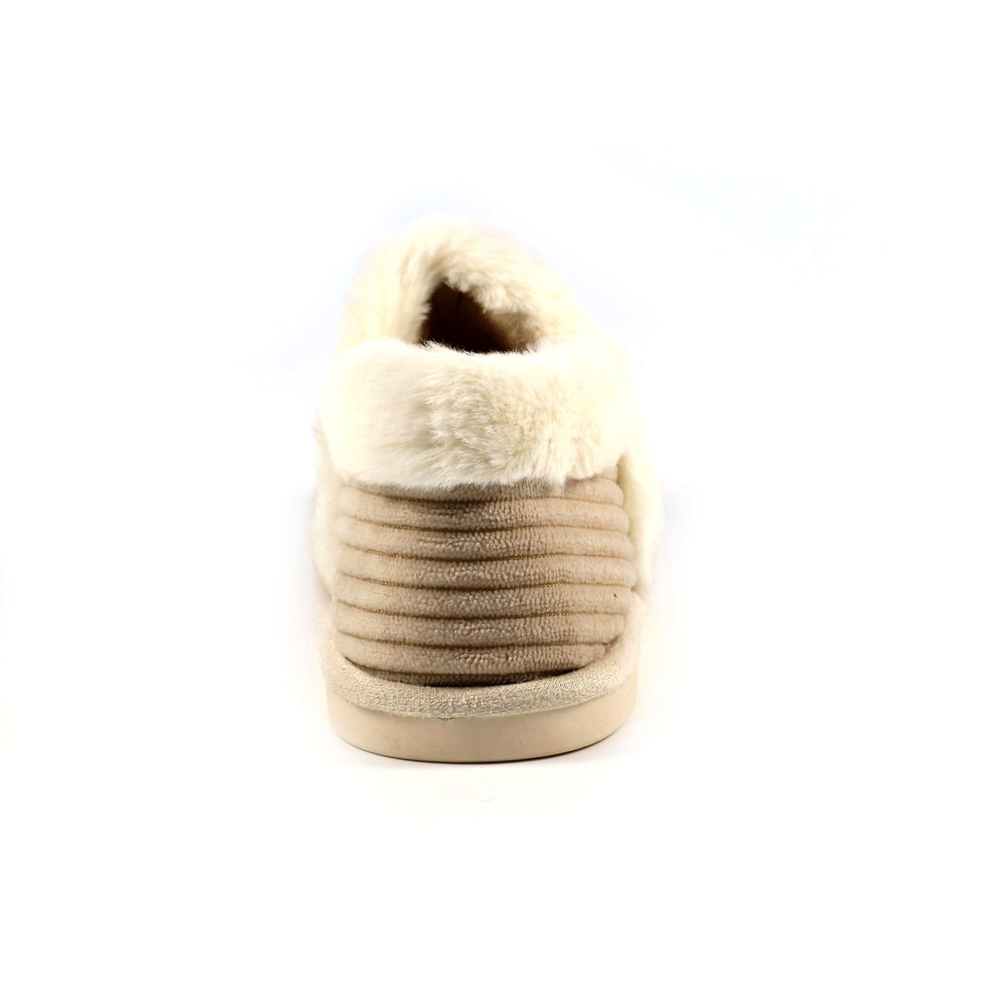 Beige - Back - Lunar Womens-Ladies Fara Slippers