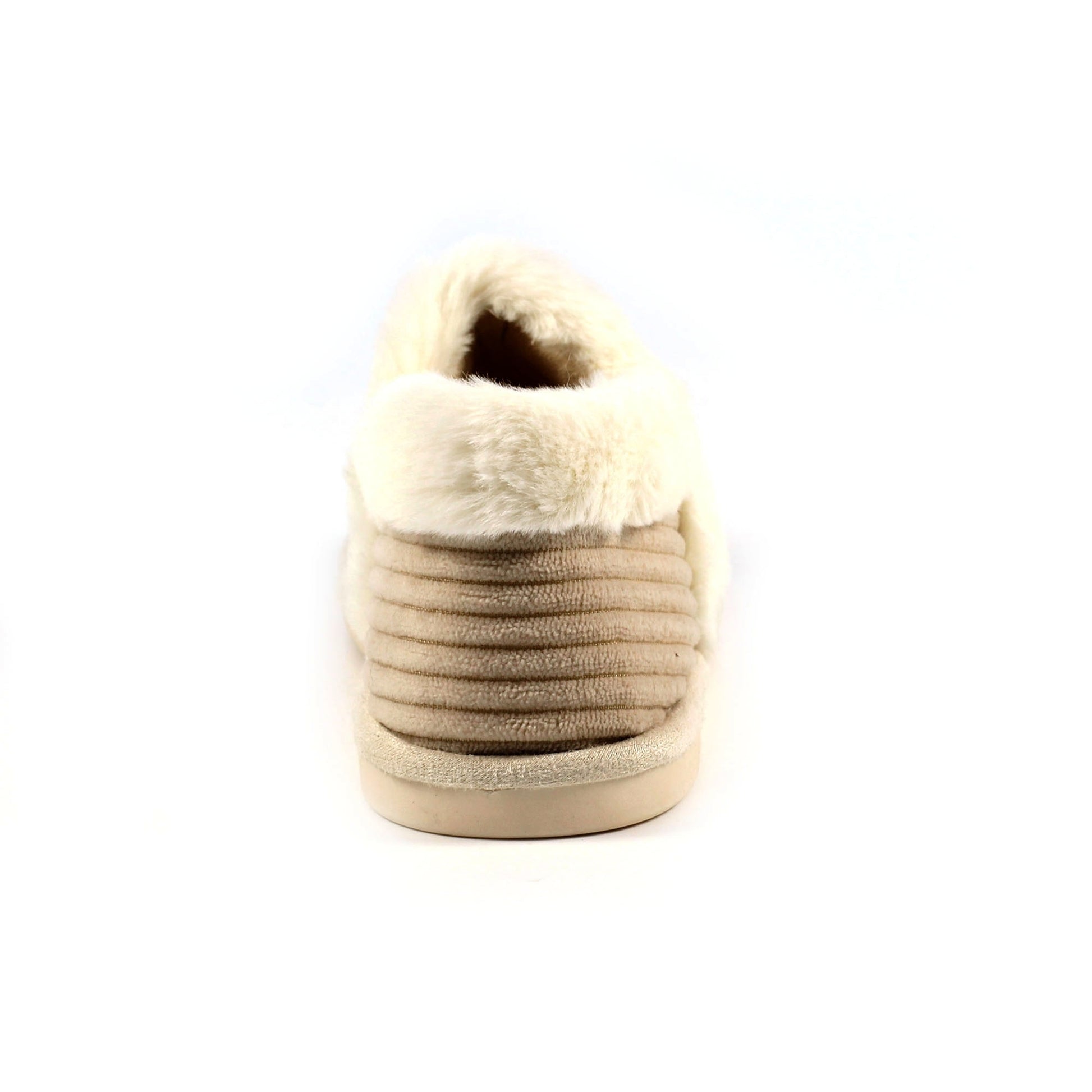 Beige - Back - Lunar Womens-Ladies Fara Slippers