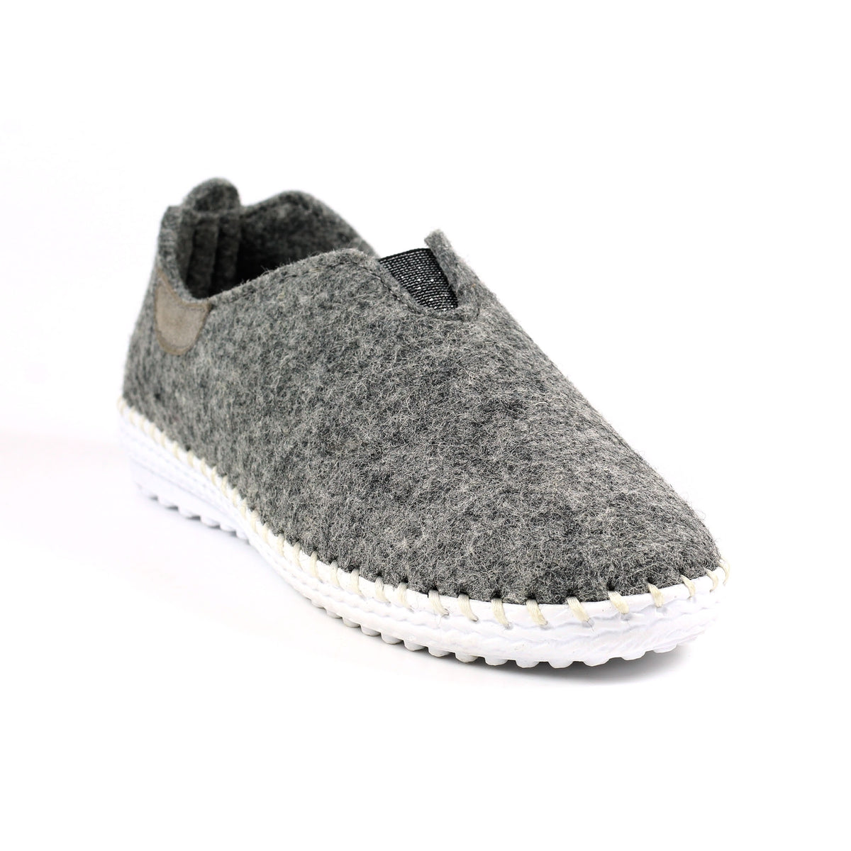 Grey - Front - Lunar Womens-Ladies Colette Leather Slippers