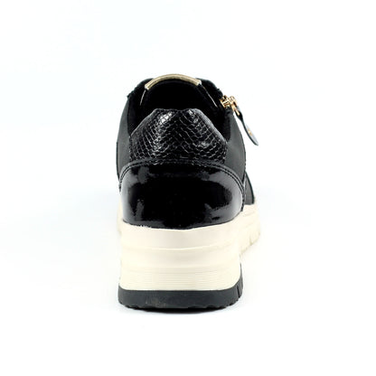 Black - Back - Lunar Womens-Ladies Sammy Suede Trainers