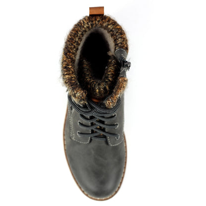Grey - Pack Shot - Lunar Womens-Ladies Millie Waterproof Ankle Boots