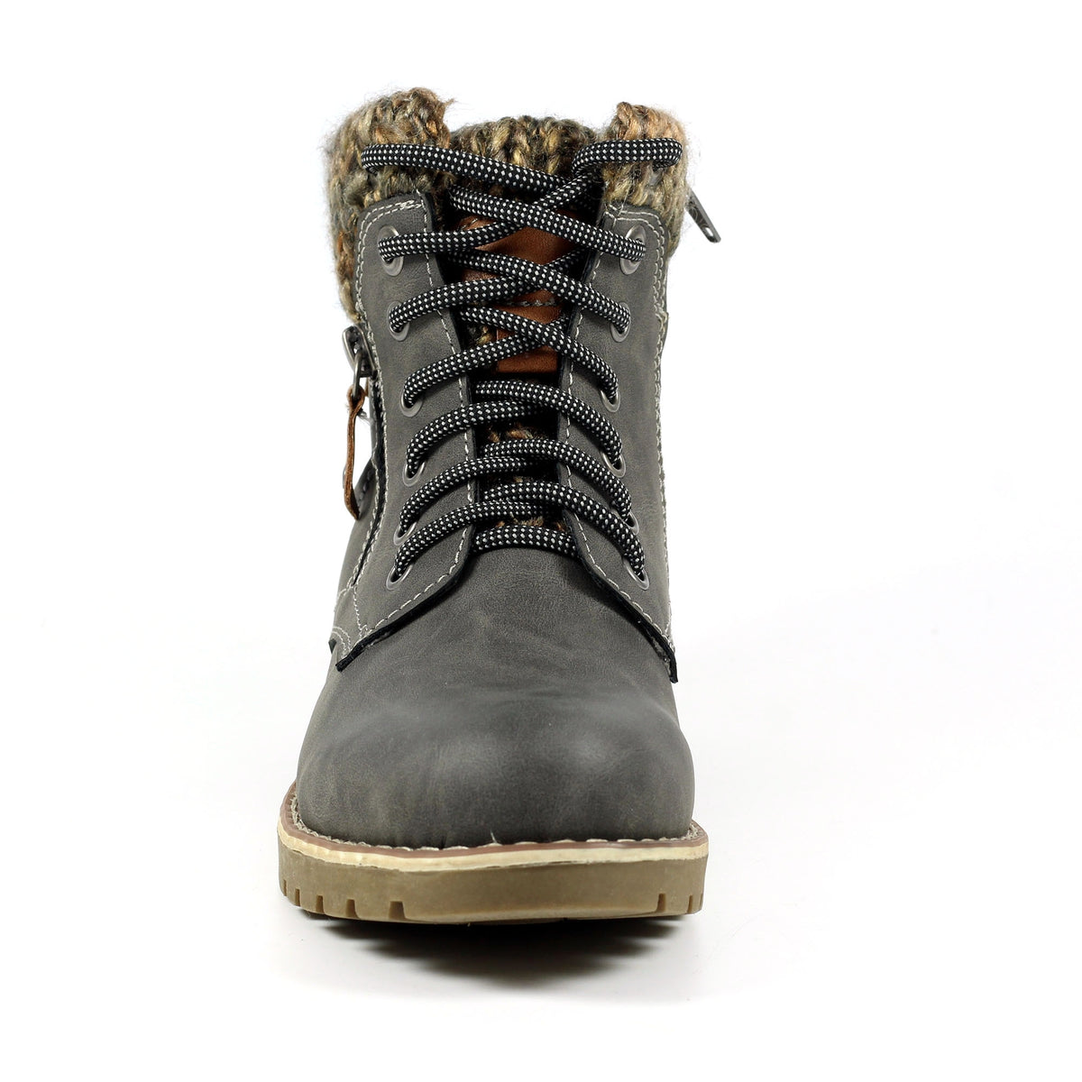 Grey - Close up - Lunar Womens-Ladies Millie Waterproof Ankle Boots