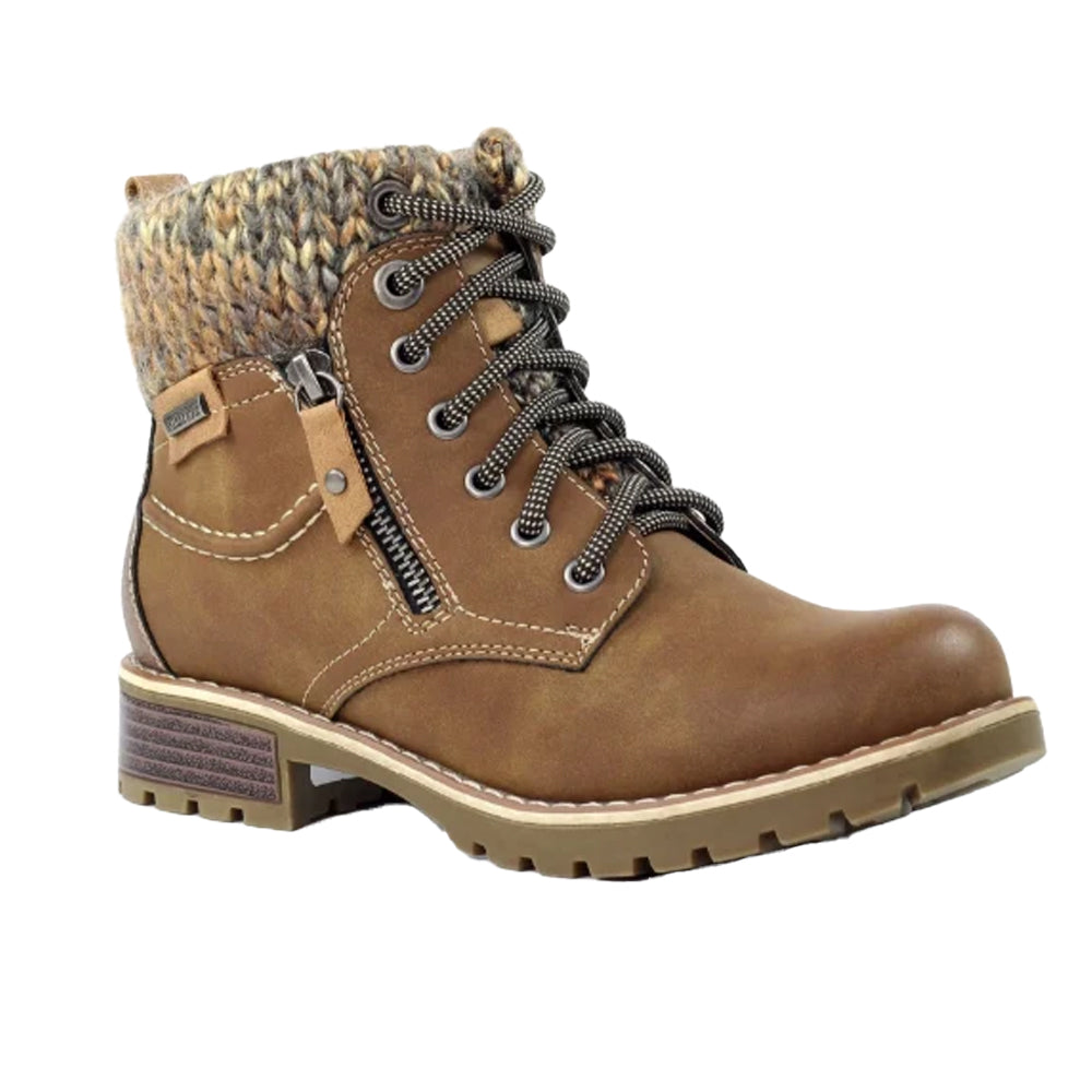 Tan - Side - Lunar Womens-Ladies Millie Waterproof Ankle Boots