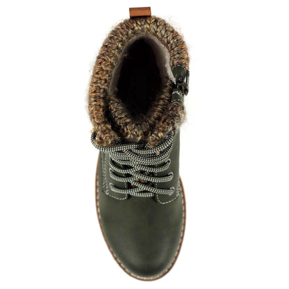 Olive - Pack Shot - Lunar Womens-Ladies Millie Waterproof Ankle Boots