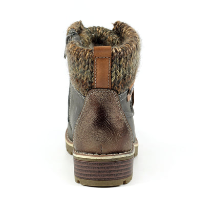 Grey - Back - Lunar Womens-Ladies Millie Waterproof Ankle Boots