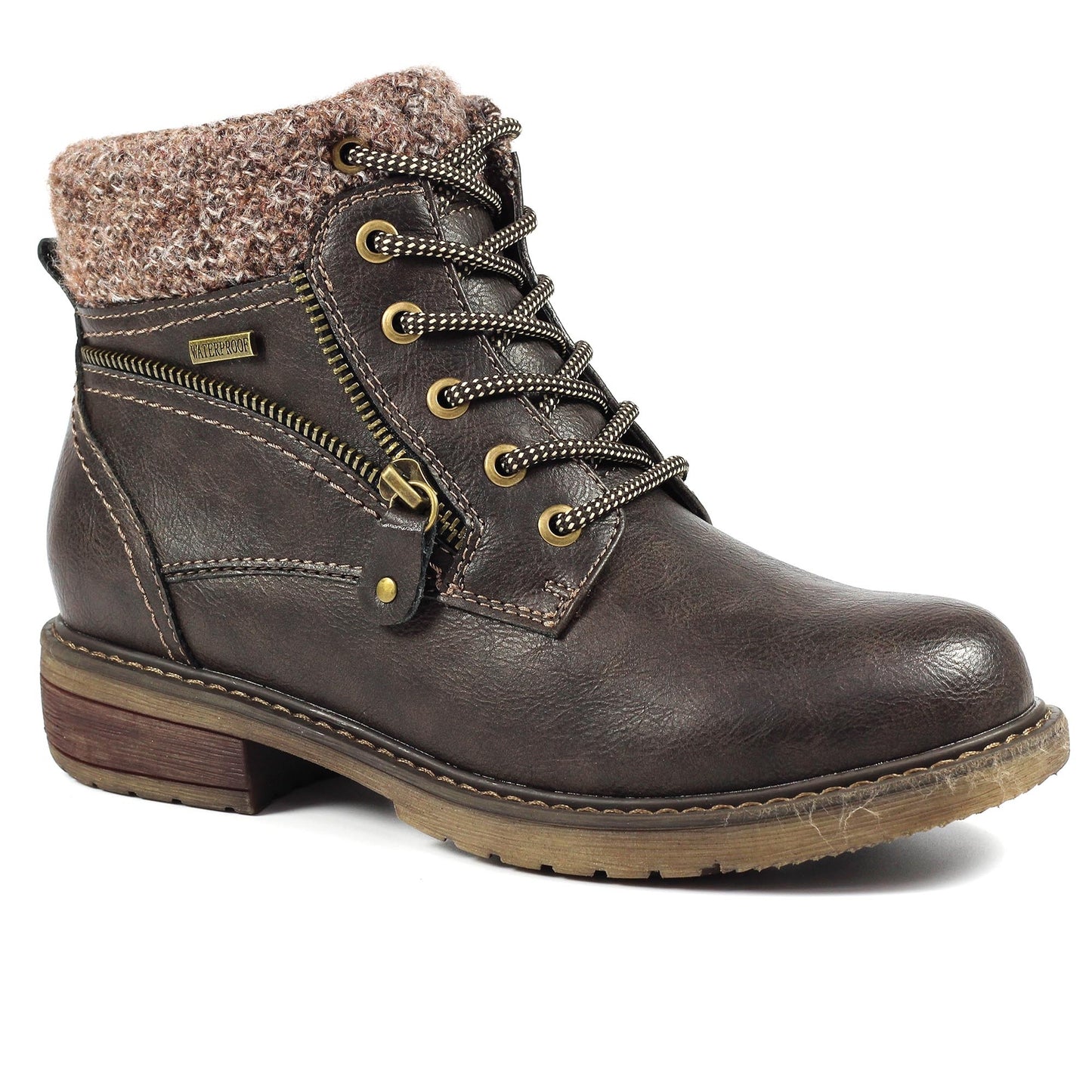 Brown - Front - Lunar Womens-Ladies Benson III Waterproof Ankle Boots