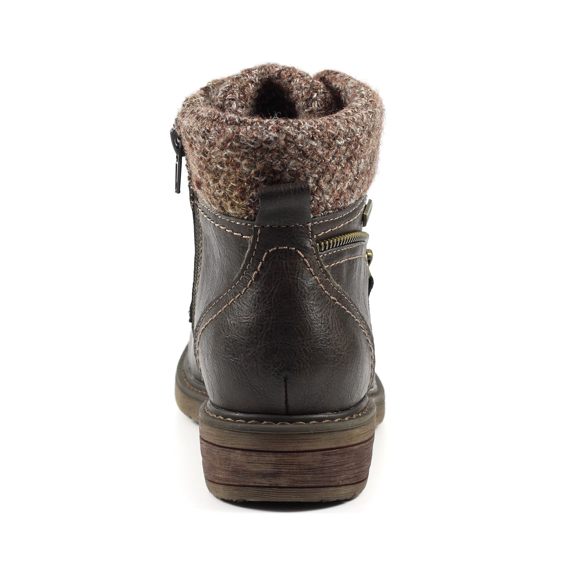 Brown - Back - Lunar Womens-Ladies Benson III Waterproof Ankle Boots