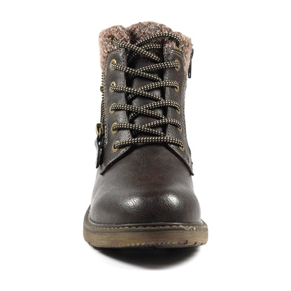 Brown - Pack Shot - Lunar Womens-Ladies Benson III Waterproof Ankle Boots
