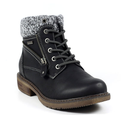 Black - Front - Lunar Womens-Ladies Benson III Waterproof Ankle Boots
