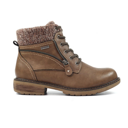 Taupe - Front - Lunar Womens-Ladies Benson III Waterproof Ankle Boots