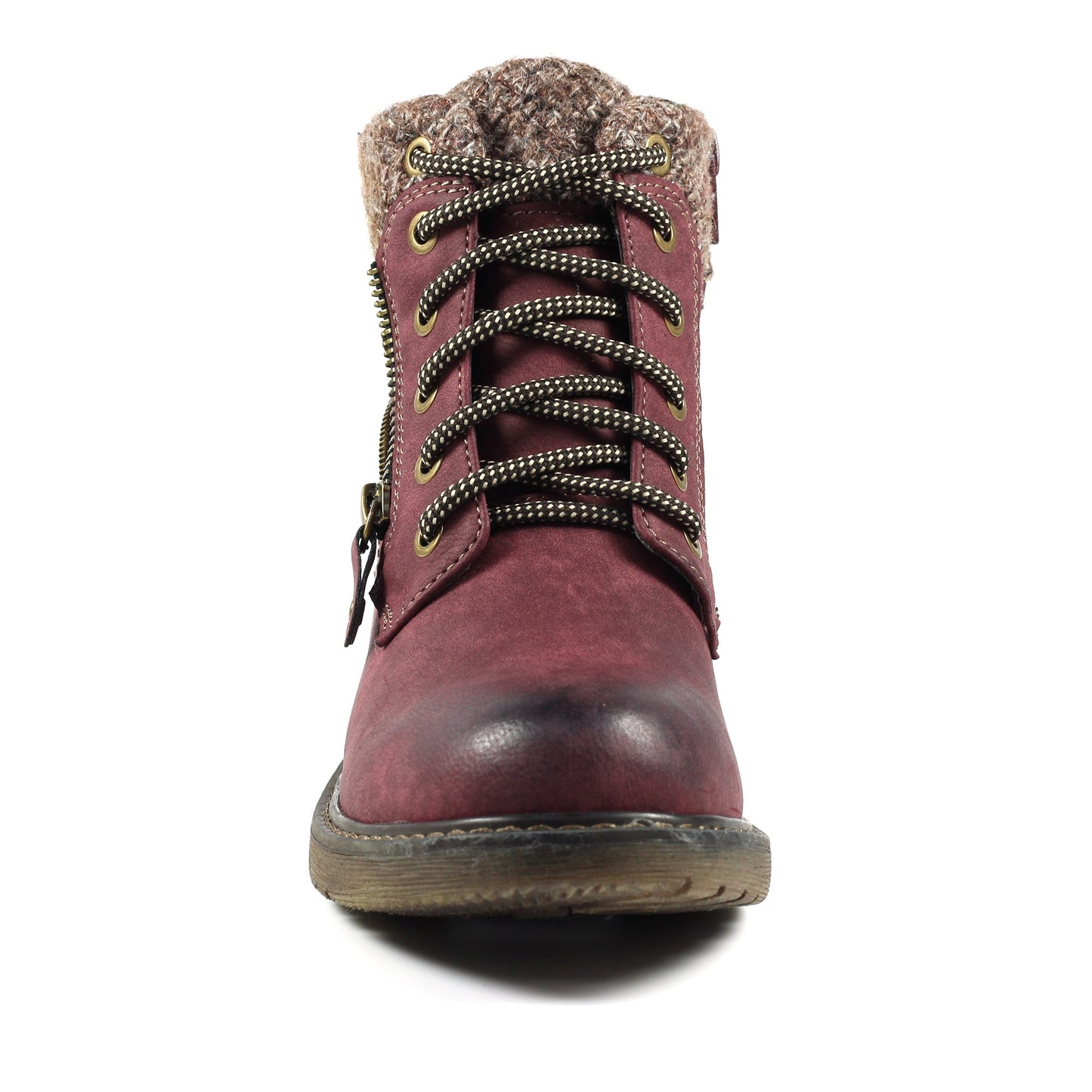 Burgundy - Pack Shot - Lunar Womens-Ladies Benson III Waterproof Ankle Boots
