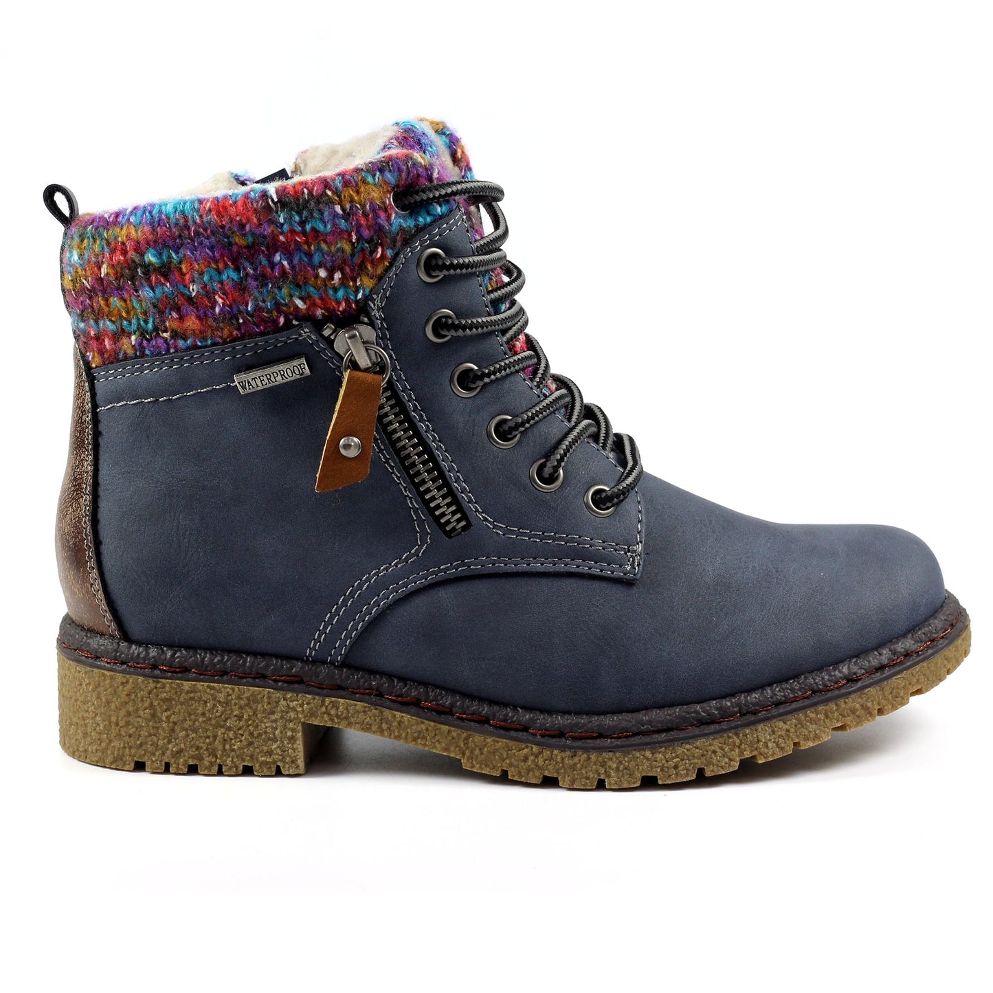 Blue - Lifestyle - Lunar Womens-Ladies Jalapeno Waterproof Ankle Boots