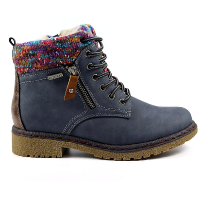 Blue - Lifestyle - Lunar Womens-Ladies Jalapeno Waterproof Ankle Boots