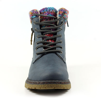 Blue - Close up - Lunar Womens-Ladies Jalapeno Waterproof Ankle Boots