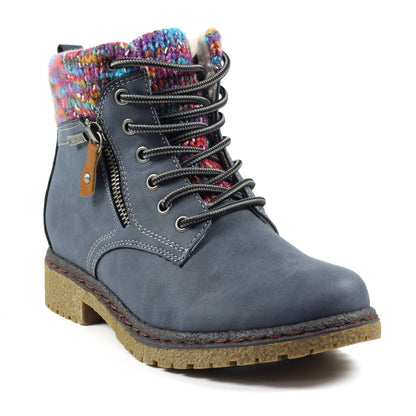 Blue - Front - Lunar Womens-Ladies Jalapeno Waterproof Ankle Boots
