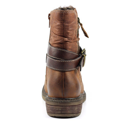 Brown - Back - Lunar Womens-Ladies Chime II Waterproof Winter Boots