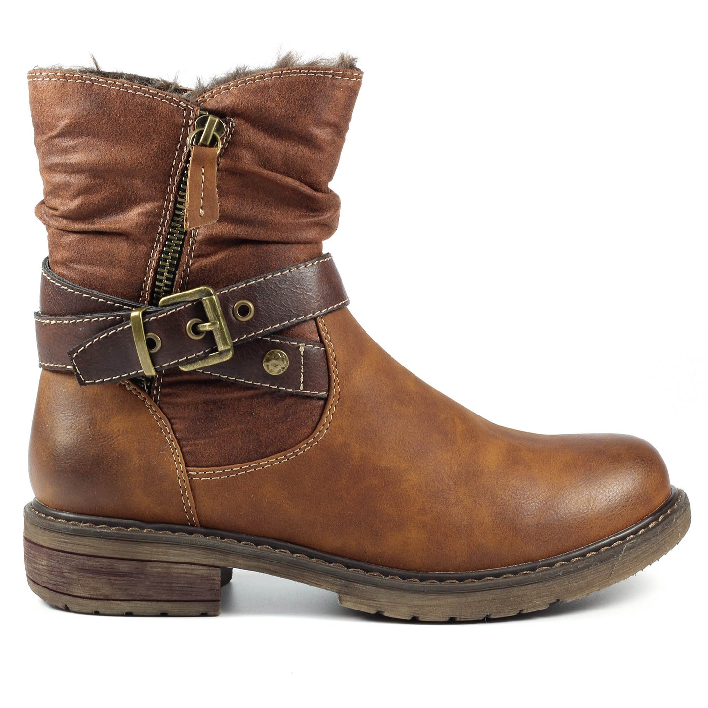 Brown - Side - Lunar Womens-Ladies Chime II Waterproof Winter Boots
