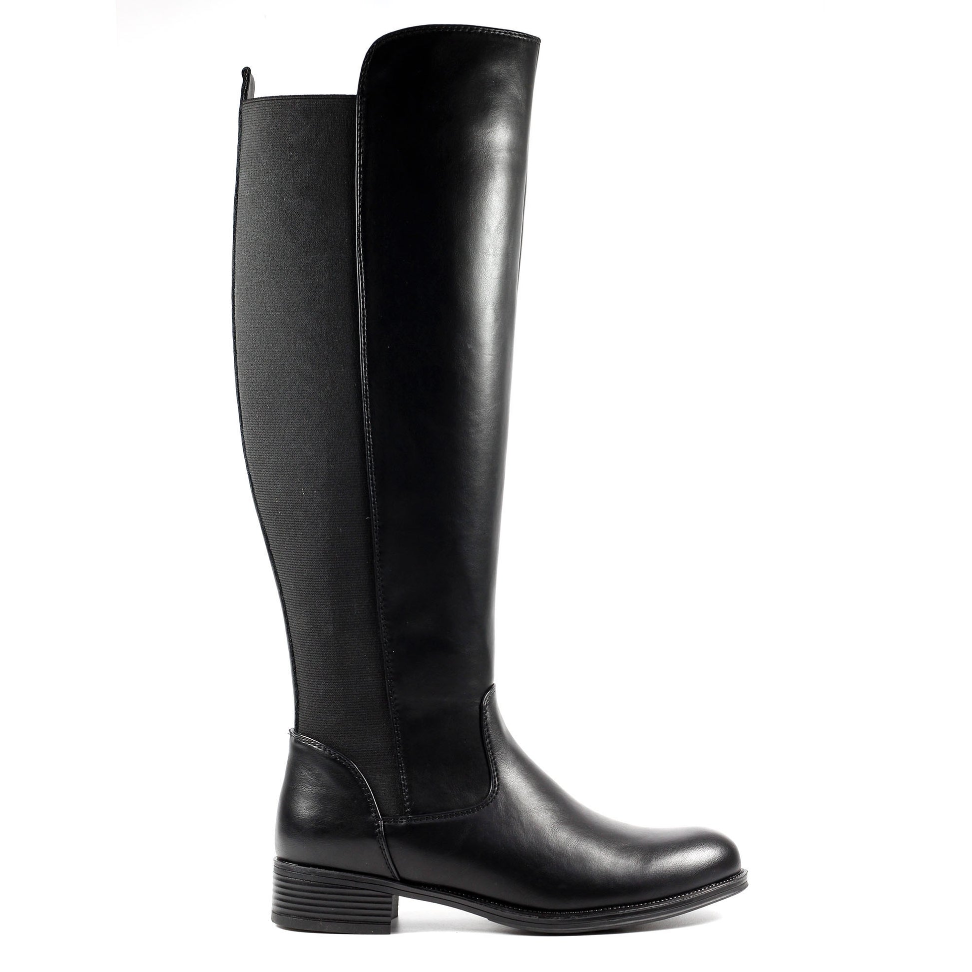 Black - Side - Lunar Womens-Ladies Winford Long Boots