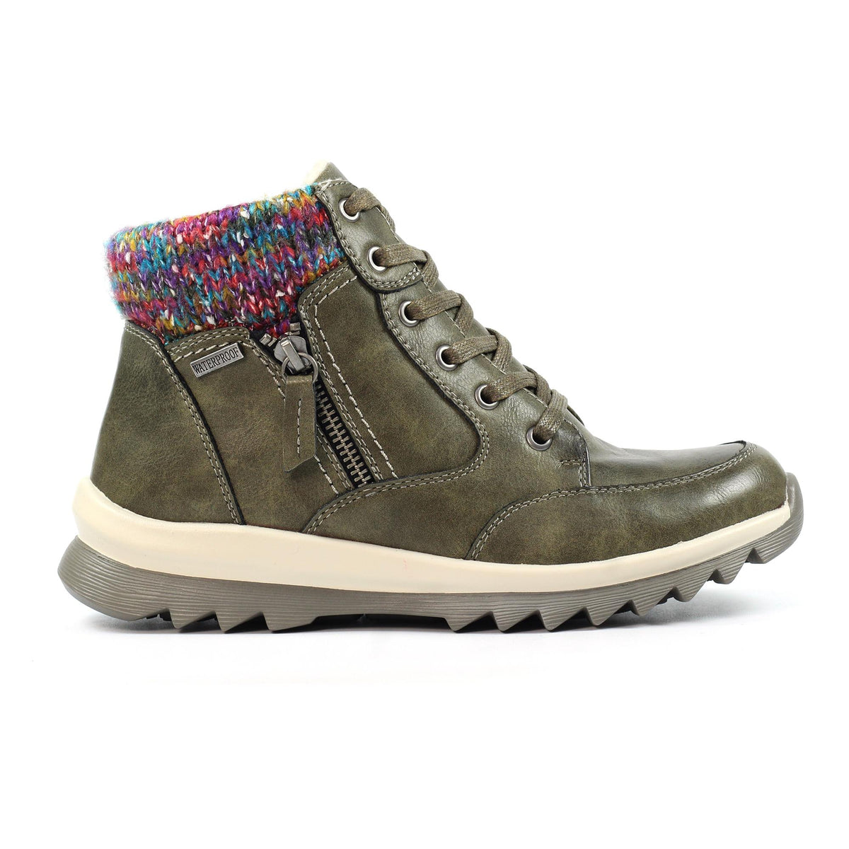 Olive - Front - Lunar Womens-Ladies Buttermere Waterproof Ankle Boots
