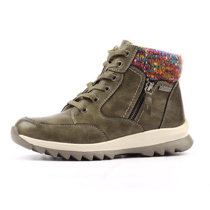 Olive - Back - Lunar Womens-Ladies Buttermere Waterproof Ankle Boots